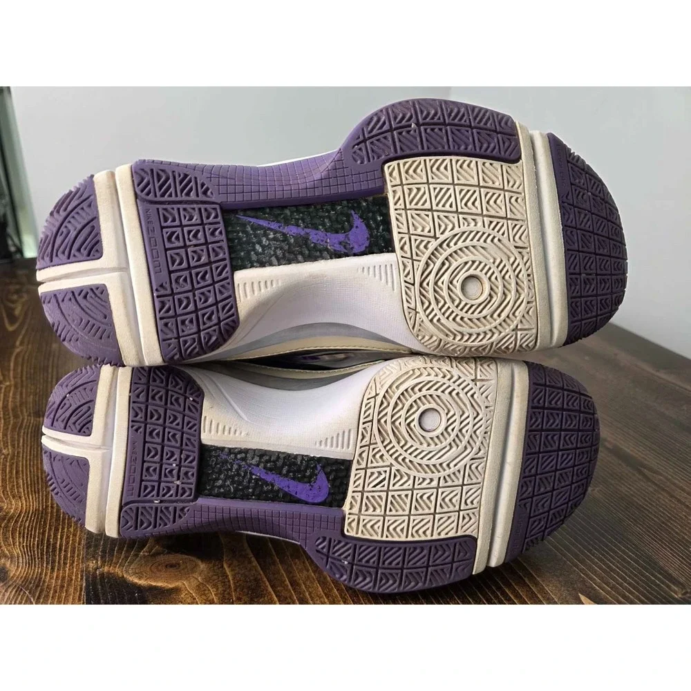 Nike Flywire Hyperize Youth Basketball Sneakers Size 6 White Purple‎ Shoes